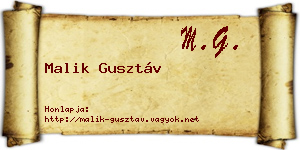Malik Gusztáv névjegykártya