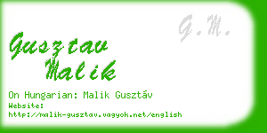 gusztav malik business card